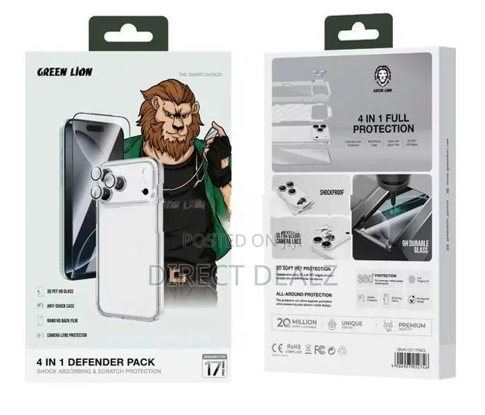 Green Lion 4 in 1 Defender Pack for iPhone 17 Pro Max