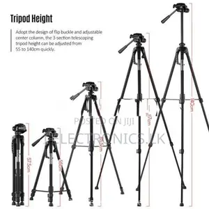 WT-3520 Tripod Pro Smartphone/DSLR Cameras Aluminum Alloy 3 Way