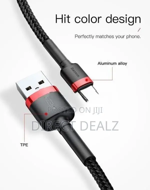 Baseus Cafule Type C 3A Fast Charging Data Cable - 1M
