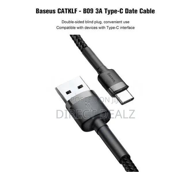 Baseus Cafule Type C 3A Fast Charging Data Cable - 1M