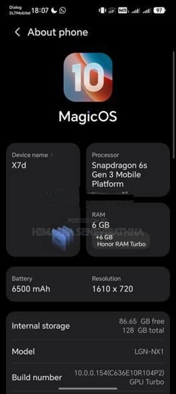 Honor X7d 5𝙂 (Used)