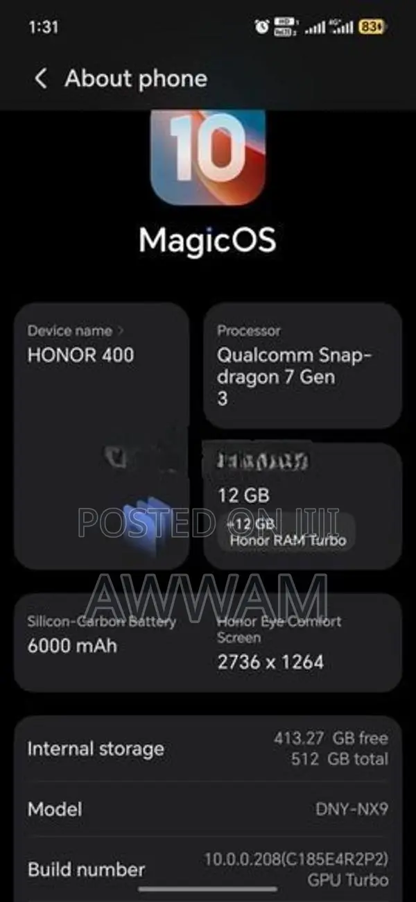 Honor 400 (Used)