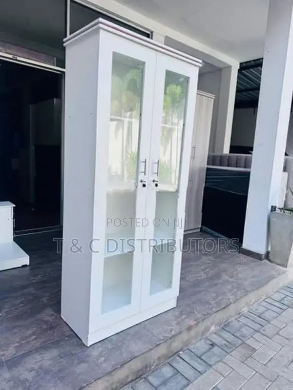 White Glass Book Cupboard