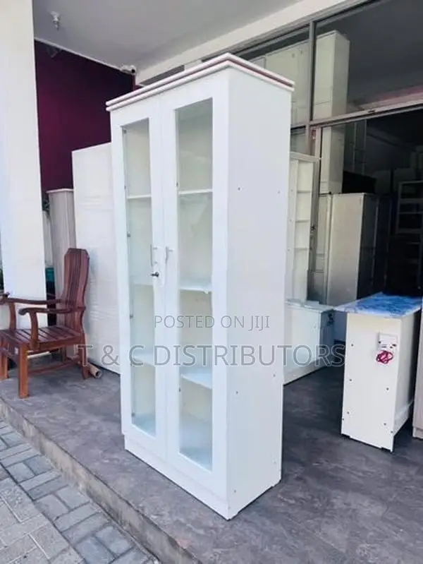 White Glass Book Cupboard