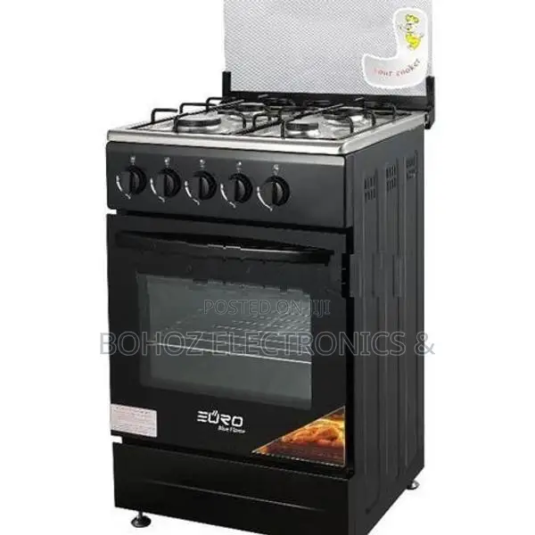 EURO (Turkey) Free Standing Gas Oven with 4 Burner EU55FS4GG-BK