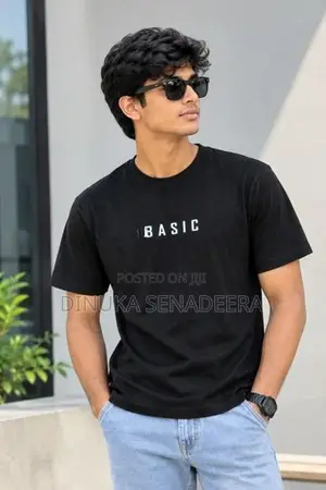 T Shirt - Unisex/Black 220GSM Single Jersey Cotton