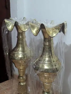 Grand 30-Inch Heavy Solid Brass Floor Vases