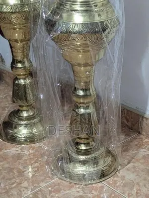Grand 30-Inch Heavy Solid Brass Floor Vases