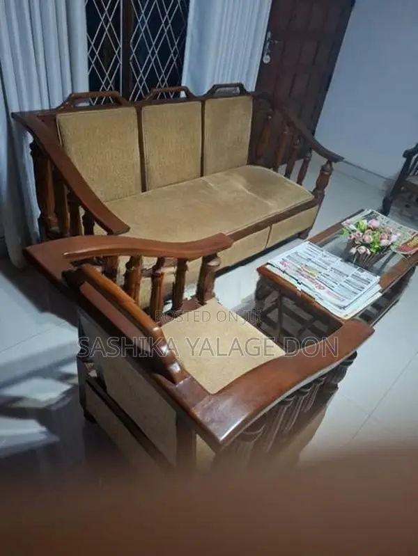 Wooden Sofa Set With Coffee Table