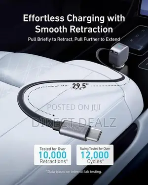 Anker Nano 75W Car Charger with Built-in Retractable USB-C Cable