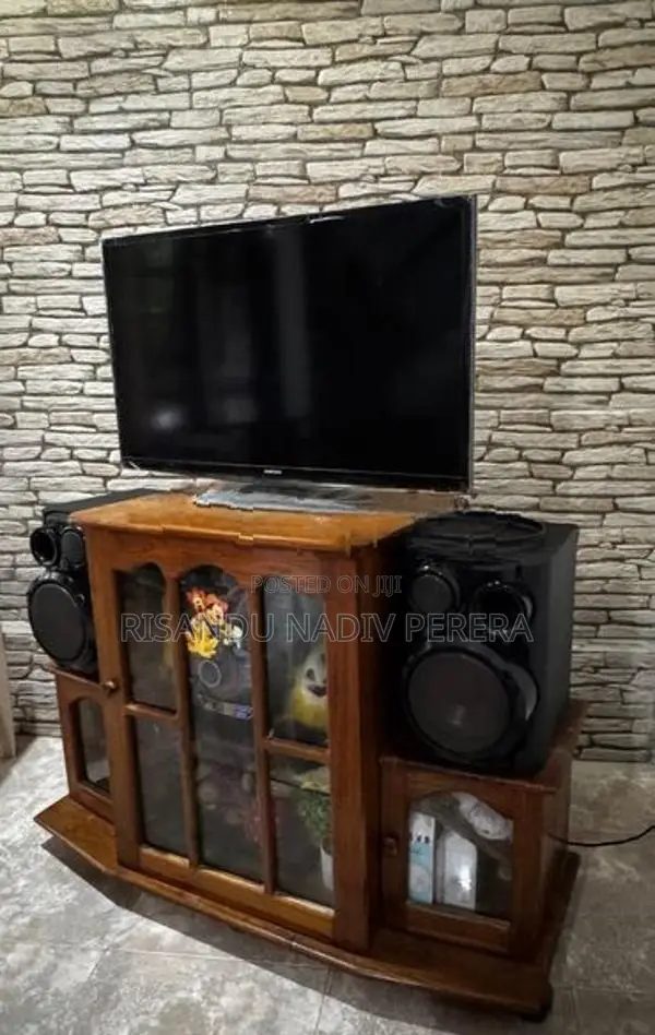 Wooden TV Stand / Cabinet - Shelves With Pantry Cupboards
