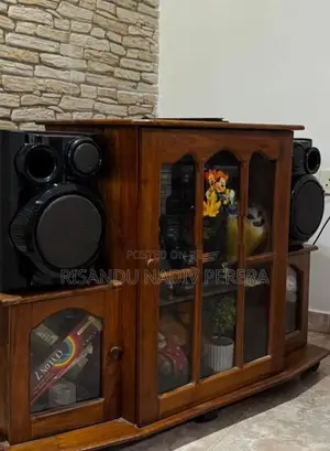 Wooden TV Stand / Cabinet - Shelves With Pantry Cupboards