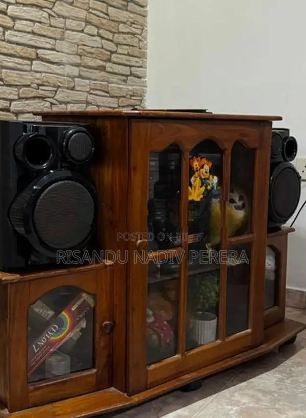 Wooden TV Stand / Cabinet - Shelves With Pantry Cupboards