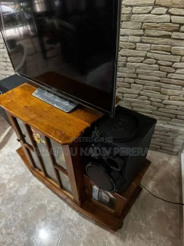 Wooden TV Stand / Cabinet - Shelves With Pantry Cupboards