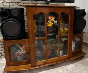 Wooden TV Stand / Cabinet - Shelves With Pantry Cupboards