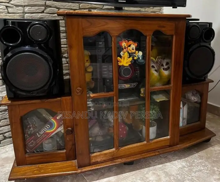 Wooden TV Stand / Cabinet - Shelves With Pantry Cupboards