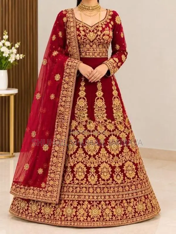 Luxury Bridal Lehenga Dress With Complete Jewellery Set For Worn Once