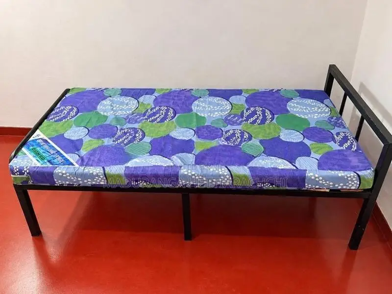 Single Steel Bed 6ft X 3ft With Damro Double Layer Mattress
