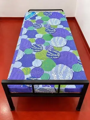 Single Steel Bed 6ft X 3ft With Damro Double Layer Mattress