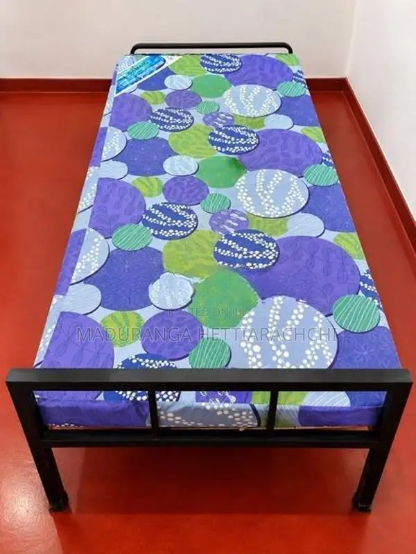 Single Steel Bed 6ft X 3ft With Damro Double Layer Mattress