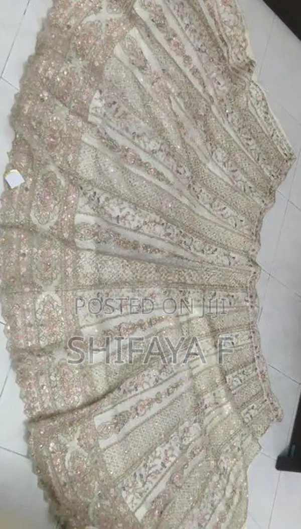 Ivory Net Lehenga Set With Pastel Pink Floral Sequin Embroidery