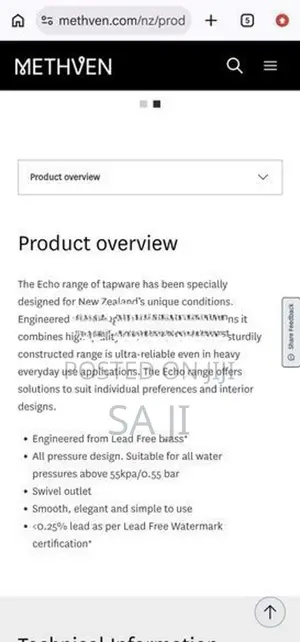 Methven Kitchen Sink Mixer Taps – 3 Pieces