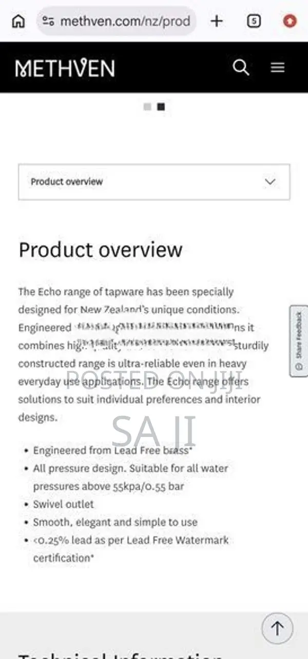 Methven Kitchen Sink Mixer Taps – 3 Pieces