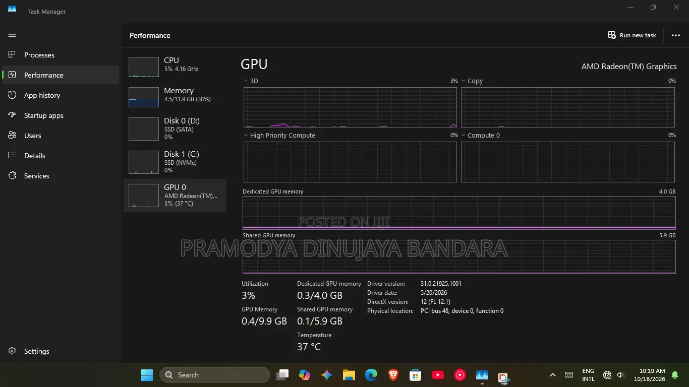 Desktop Computer MSI 16GB AMD Ryzen 5 SSD 1T